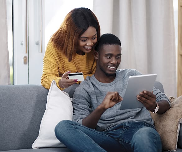 Customer using internet at home