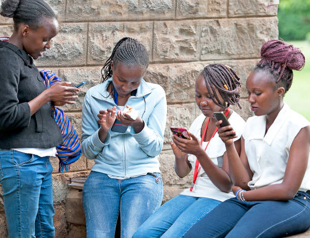 Young people using internet